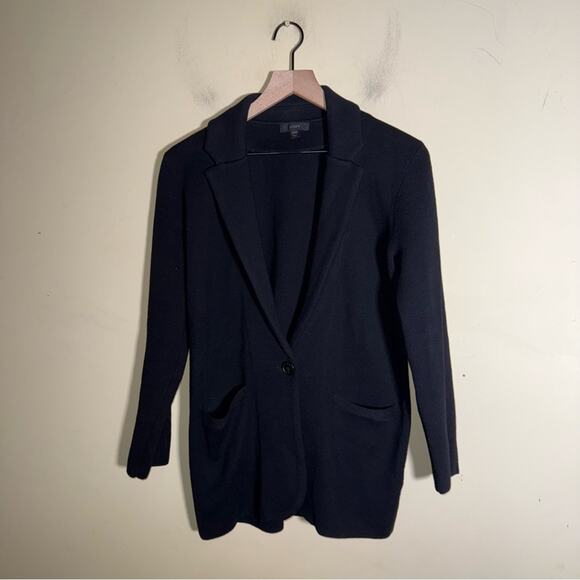 J.CREW One Button Cotton blend Sweater classic dark academia blazer XXS - Picture 2 of 7